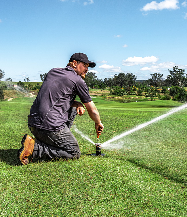 Irrigation testing on golf course